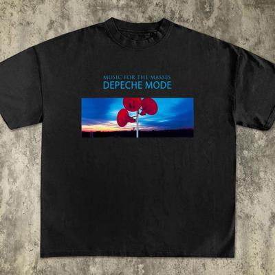 Depeche Mode Trend Müzik Grubu Tişörtü Music for The Masses Hoparlörler Erkek Geniş Kesim Kısa Kollu Gişe Rekortmeni Büyük Beden Üst Y2K