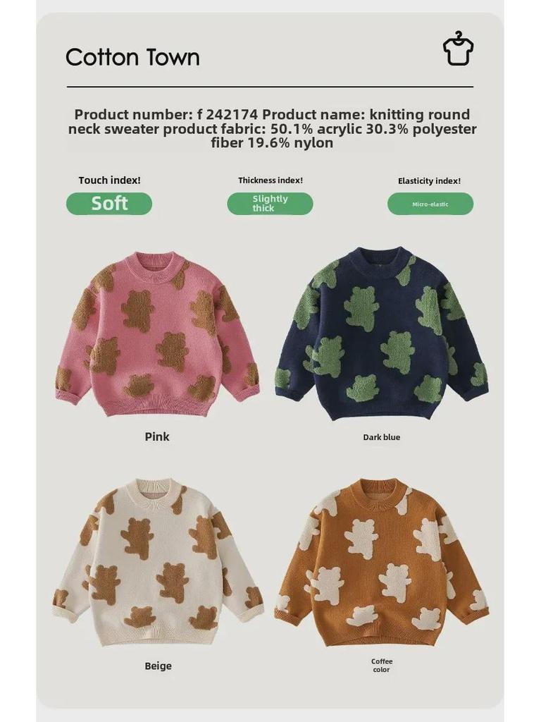 2024 Winter Mountain Series Thickened Children's Knitted Sweater