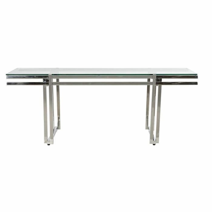 Table Basse - Marque - Blanc - Verre - 120 Cm