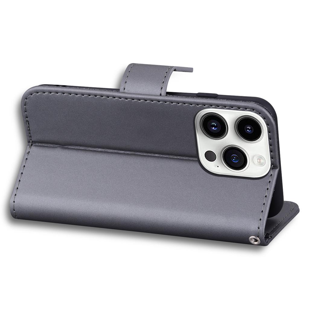 For iPhone 14 Pro Max Cell Phone Case Animal Pattern PU Leather Wallet Stand Cover with Strap