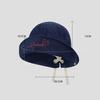 Korean Style Denim Fishing Cap Large Brim Foldable Bow Tie Hat Face Slimming Fashionable Sun Protection Retro Bucket Hat