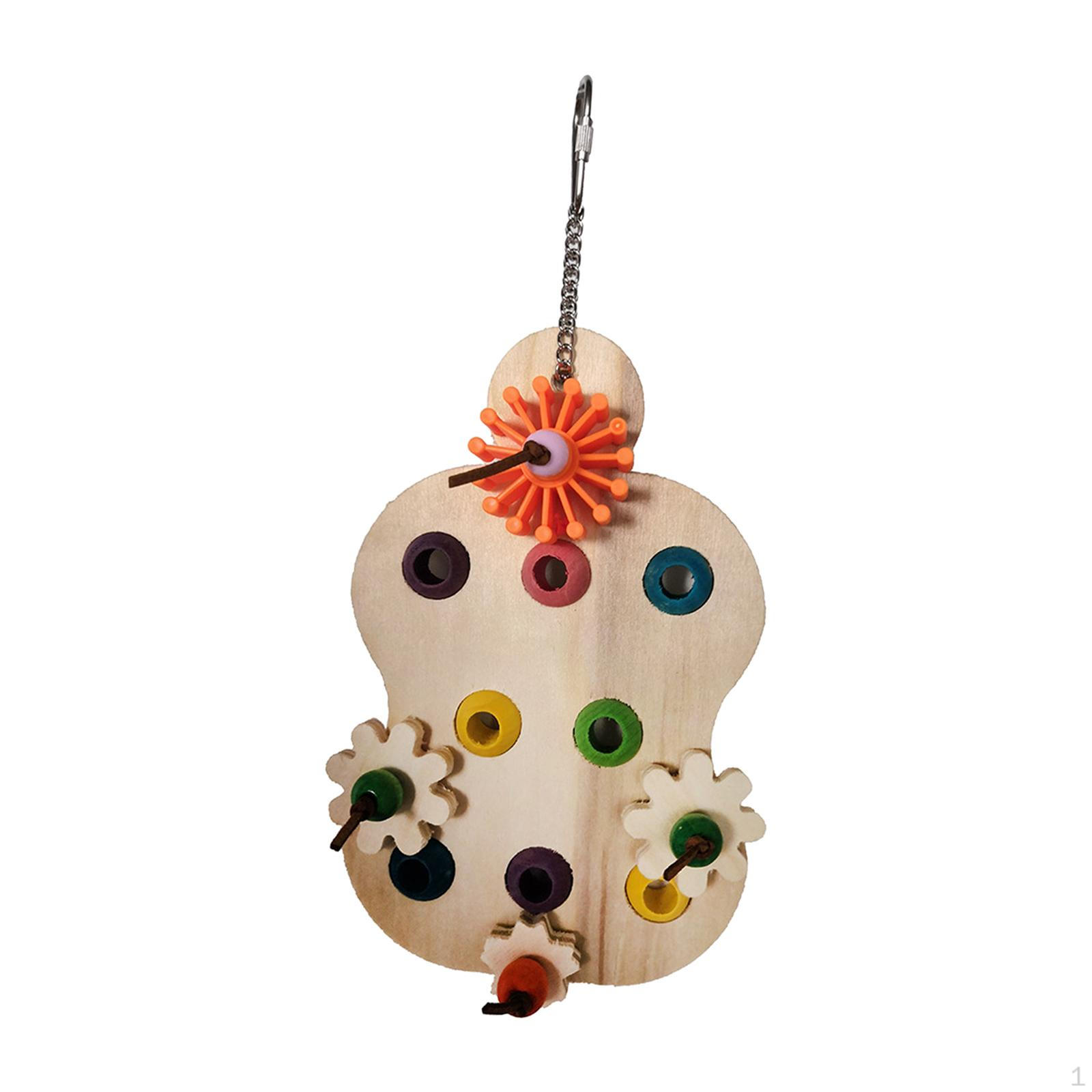 Parrot Chew Toy Bird Nest Hanging Toys Cage Decoration Wooden Interactive