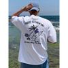 European Size Men'S Letter Print Crew Neck T-Shirt, Summer Outdoor Sports Short Sleeves