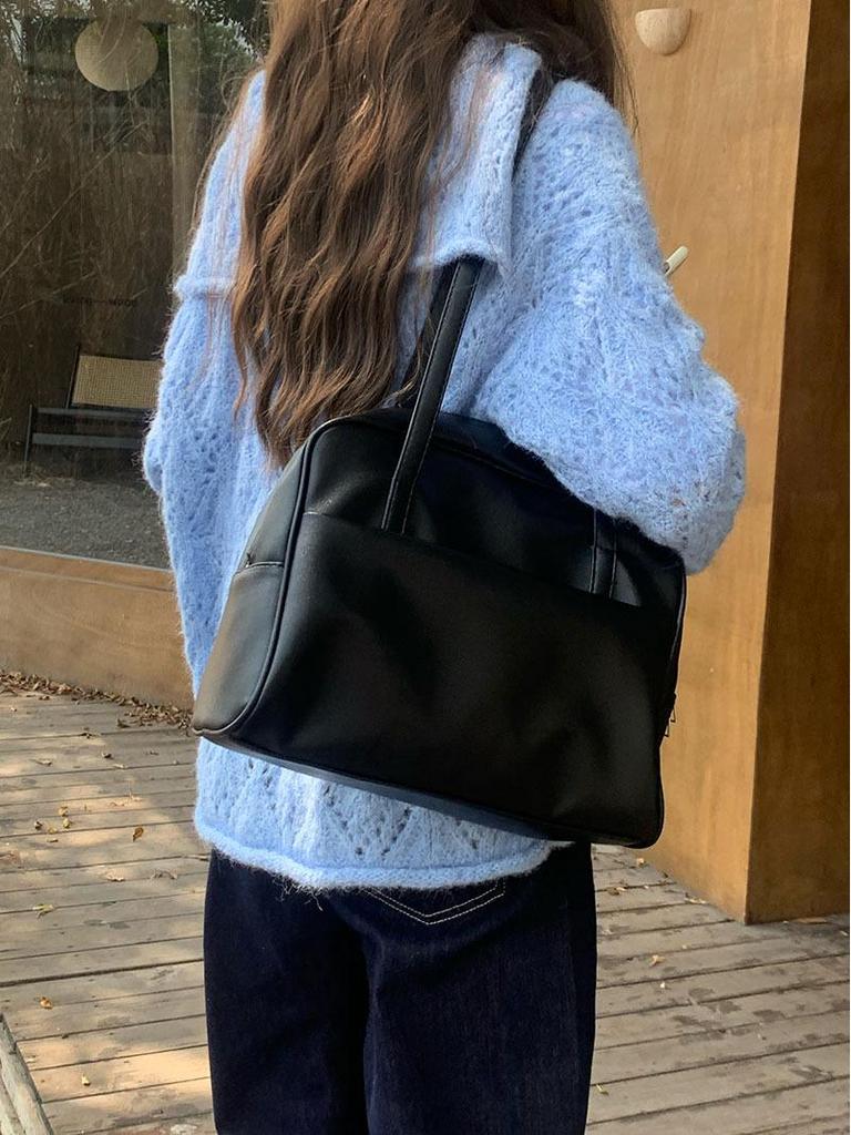 Women's Korean-Style Large Capacity Retro Shoulder Bag - Autumn 2025