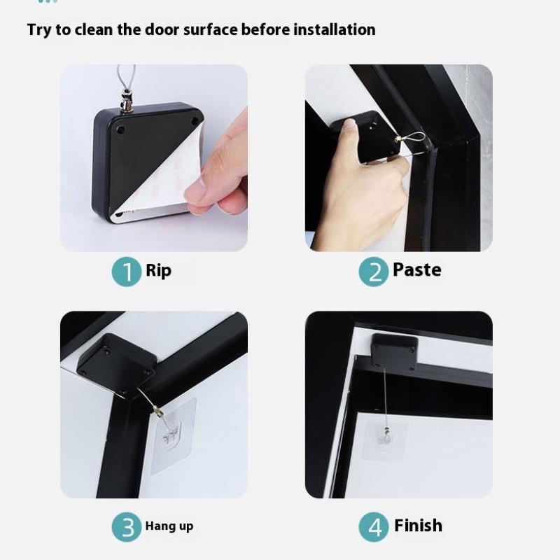 Automatic Sensor Door Closer Punch-Free Adjustable Surface Door Stopper Bracket For Home Improvement Automatically Closes Doors