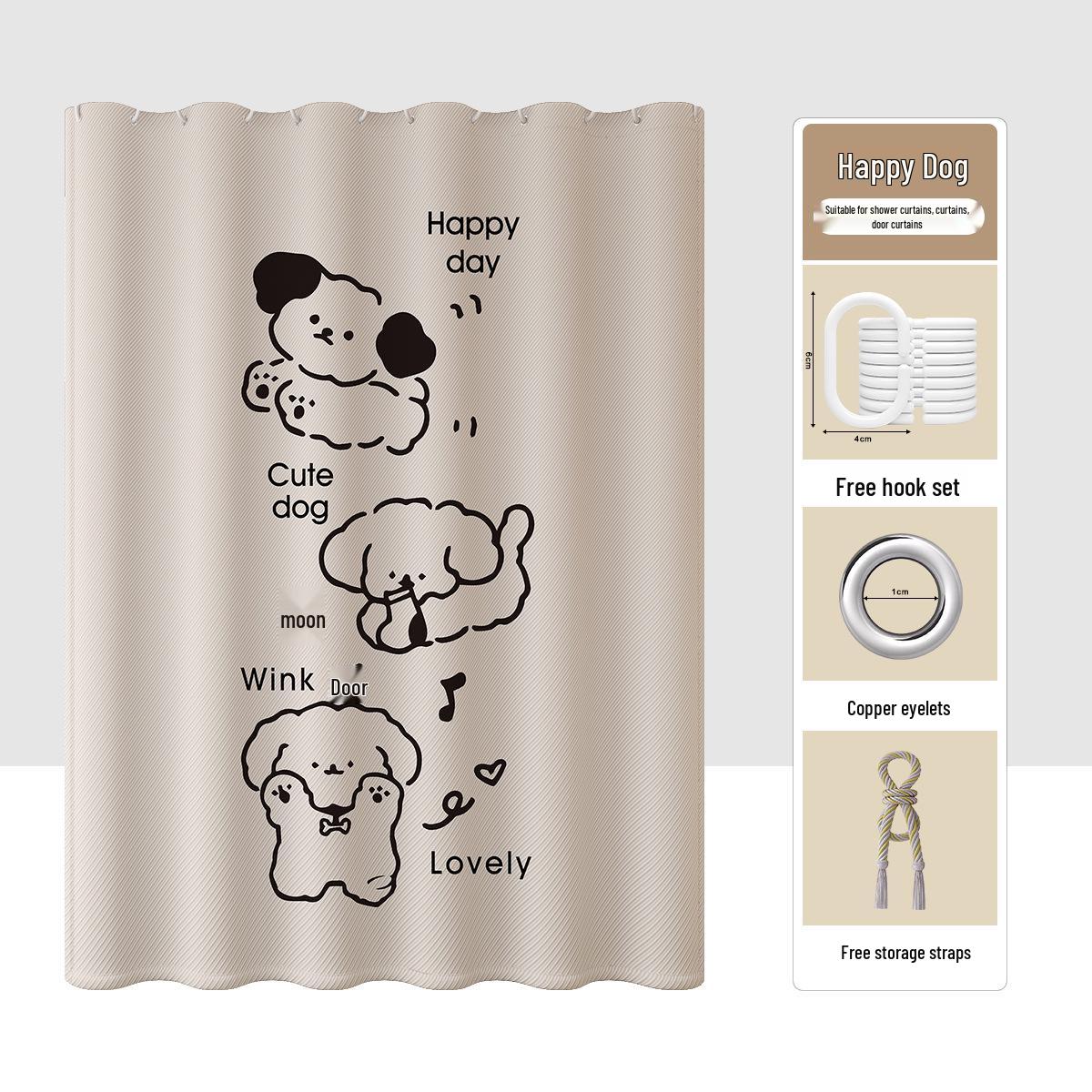 Premium Waterproof Mildew-resistant Bathroom Shower Curtain Set with Thickened Privacy Partition Curtain+Rings 80*180
