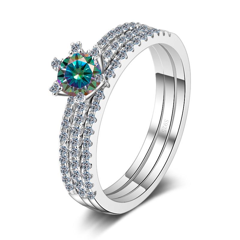 JoyceJelly Women's 0.5 or 1ct D Color Moissanite Diamond Ring Luxury Wedding Engagement Jewelry 925 Sterling Silver Plated Pt950 Gold