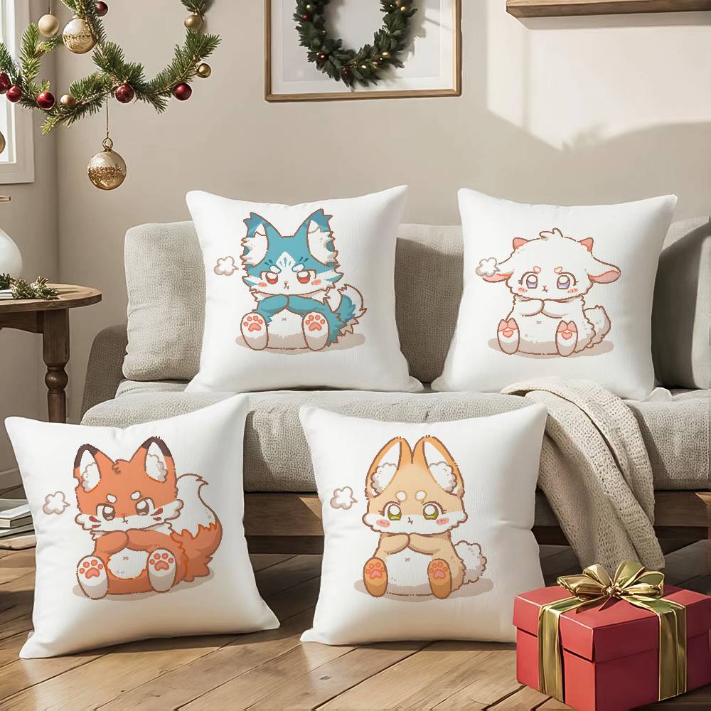 Cute Cure Animal Angry Pillow Case Comfort Sofa Bed Silky elegant Invisible zipper Decorative cushion cover