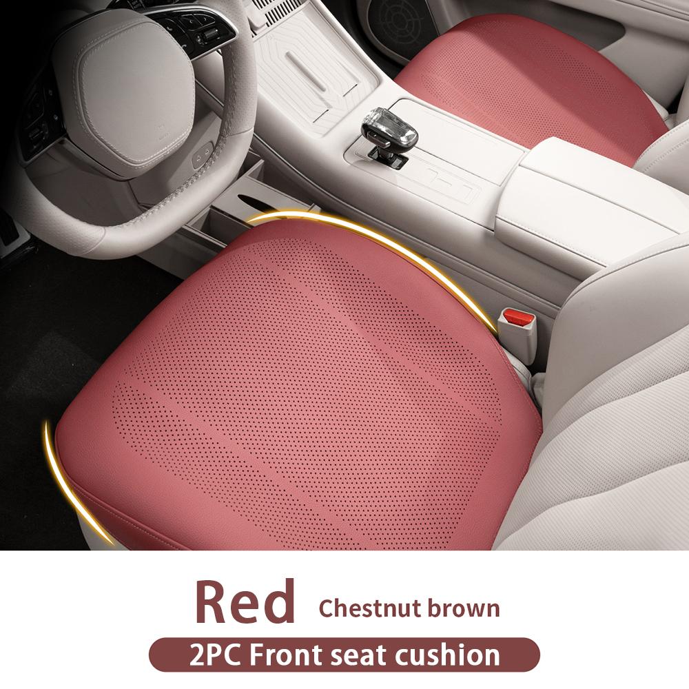 Universal Car Seat Cushion Leather Thin Breathable Hole Summer Car Interior Seat Cover Four Seasons Automotive Parts