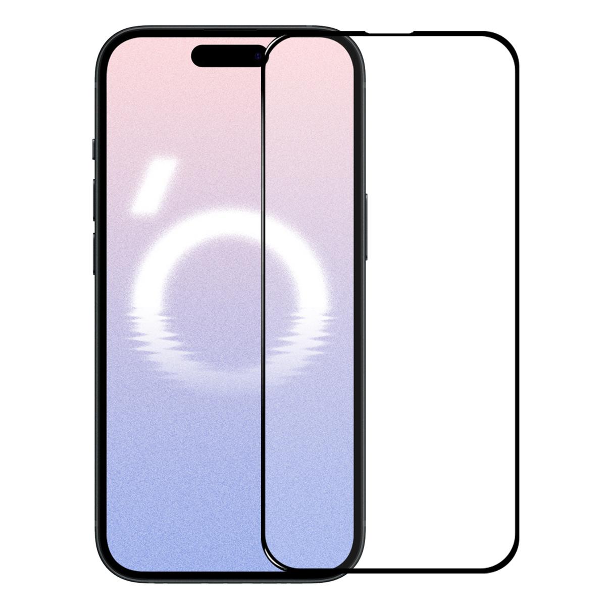 

NORTHJO 2Pcs A+ For iPhone 16 Plus/15 Plus Screen Protector 0.3mm High Aluminum-Silicon Glass Film with Alignment Frame,Black Type A