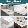 Plastic Soap Dish 2 Pack Clear Soap Dish for Bar Soap with Holes Soap Savers Soap Sponge Holder for Kitchen Bathroom Shower Counter 4.5 x 3 x 0.7