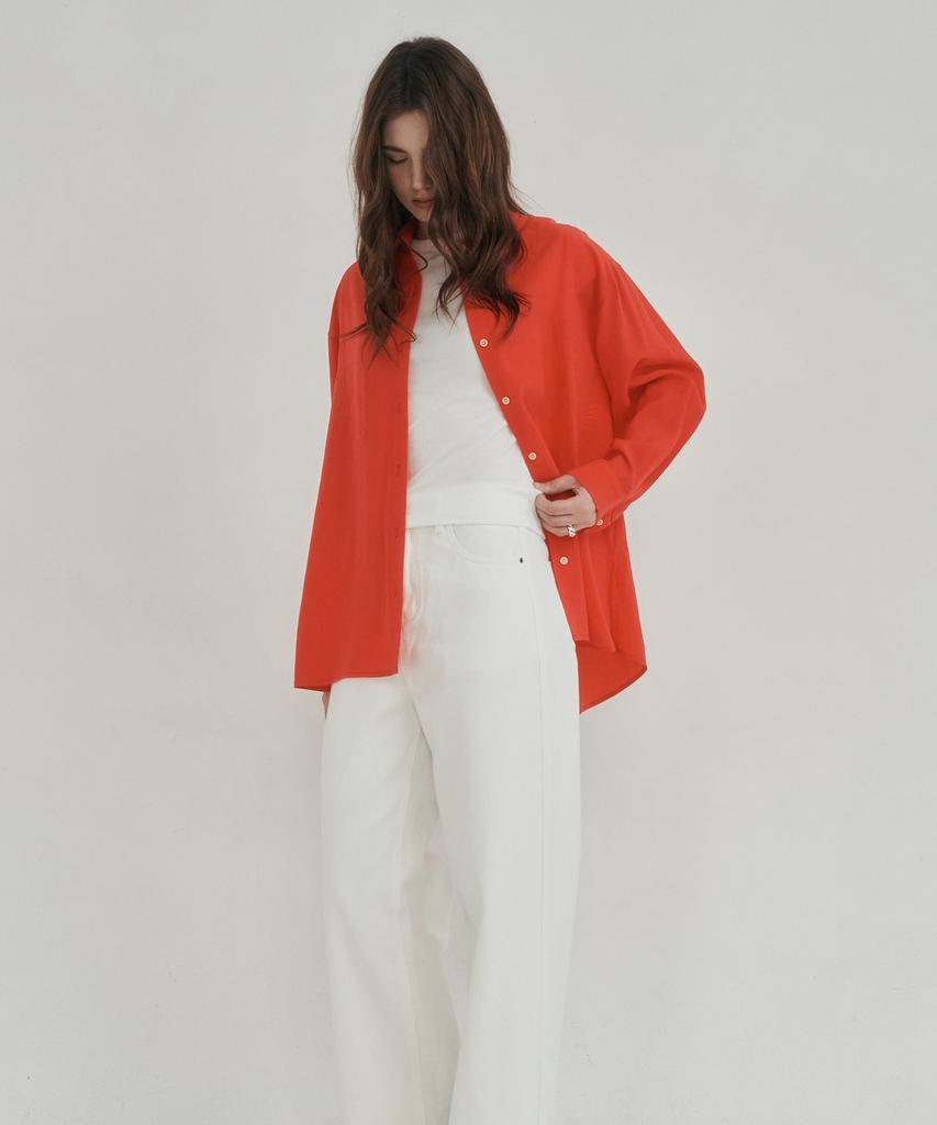 LOSSYROW Flow Sheer Shirt Red