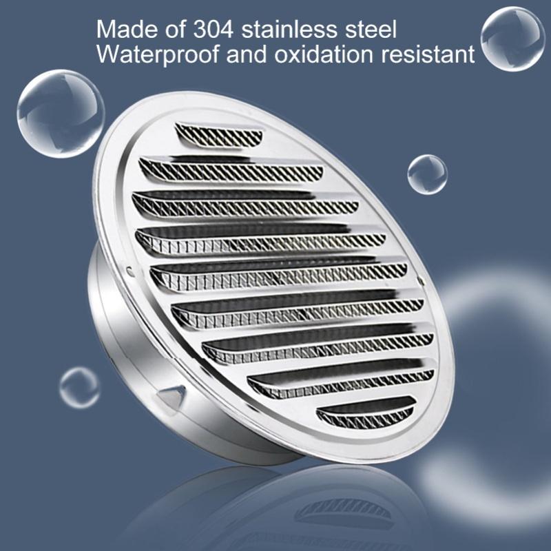 Air Ventilation Cover 304 Stainless Steel Round Exhaust Duct Grill Cap For Kitchen And Bathroom 100mm / 3.9in