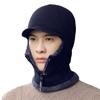 Winter Knitted Hat Scarf Set Beanie Zip Scarf Earflap Fleece Lined Ski Hat Windproof Thermal Hat Neck Warmer for Women