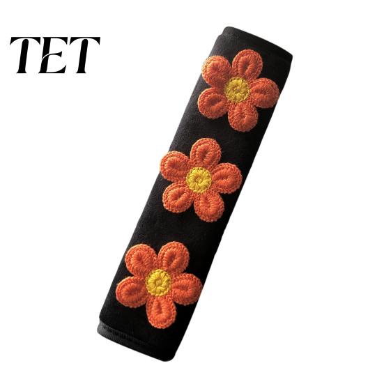 Car Seat Belt Covers Cute Floral Pads for Car, Soft Mesh Shoulder Yellow Wraps Strap Covers, Comfortable Universal Protective Cushions Adults Children