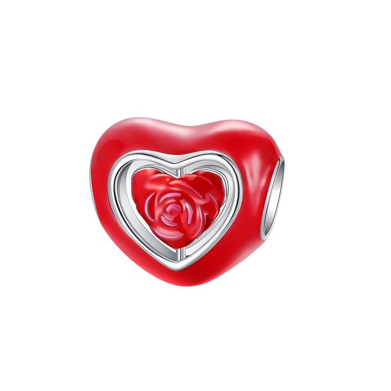 Original Copper Red Charms Heart Cherry Strawberry Flower Fish Beads For Necklace Diy Bracelet Present Jewellery