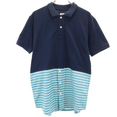 Mr.GENTLEMAN Made In Japan Border Pattern Short Sleeve Polo Shirt M Fawn Men's Used