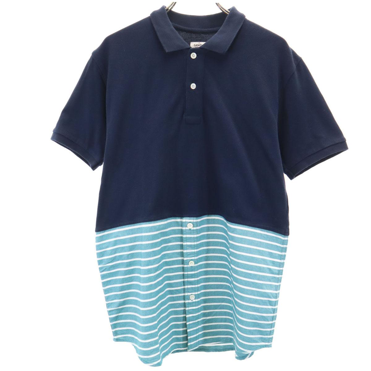 

Mr.GENTLEMAN сделано в Японии Поло с коротким рукавом с полосатым узором M Телесный Мужское Б/У