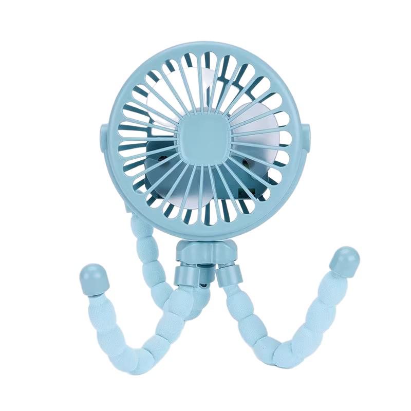 Octopus Mini USB Rechargeable Oscillating Handheld Stroller Fan