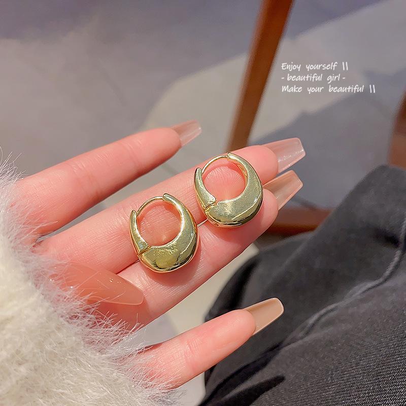 

Корейские металлические серьги-капли — легкая роскошь, универсальный, простой дизайн для женщин золотой