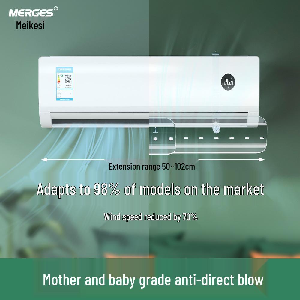 Retractable Wall-Mounted Transparent Air Conditioner Wind Deflector