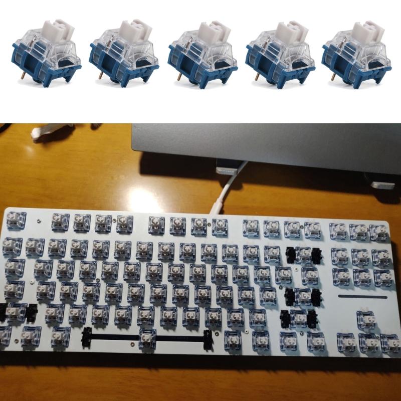 TTCs Silence Bluish White V2V3 Switches 3Pin Tactile Silence for Mechanical Keyboards Mute 2 Gold Plateds Spring Axises