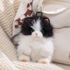 Portachiavi Peluche Gatto a Pelo Lungo con Morbida Pelliccia in Poliestere per Collezionisti di Animali