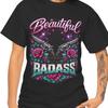 Beautiful Badass Tee | Floral Pistols Graphic Shirt | Retro Script Design