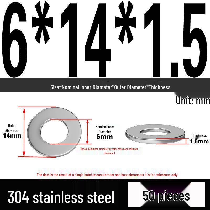 Thickened 304 Stainless Steel Flat Washer Spacer (M2-M36)