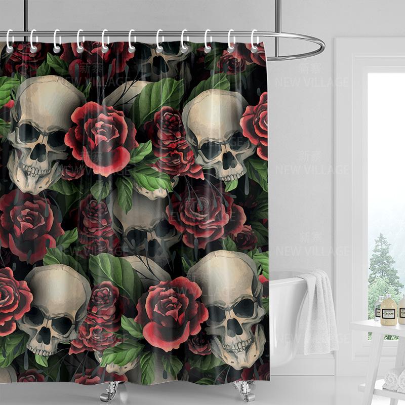 Home shower curtains bathroom Decora waterproof fabric non-slip bathmat water absorption curtain Modern nordic geometric boho