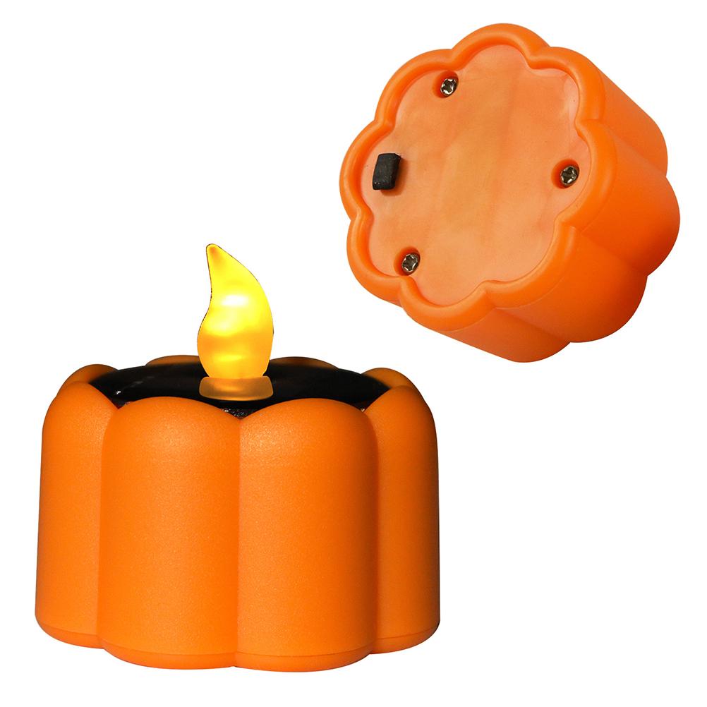 10Pcs Pumpkin Lantern Decorative Lights LED Solar C Halloween Party Tea Light Waterproof Dustproof Safe Indoor Outdoor Use