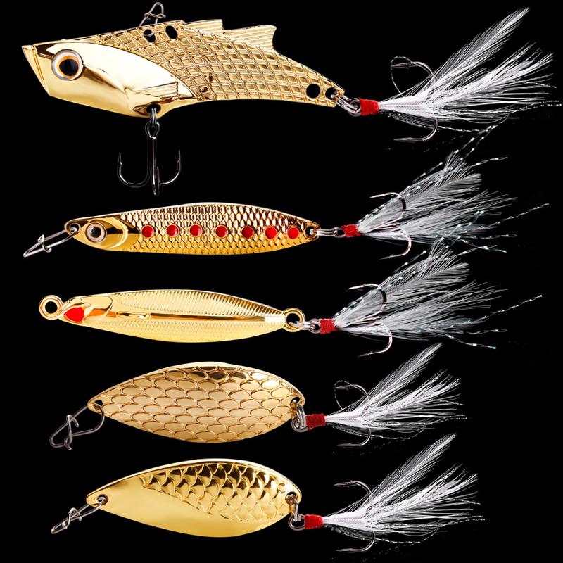 SOUGAYILANG 4pcs Fishing Bait Metal Material Realistic Fishing Bait Fishing Hooks Sea Fishing Baits