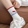 Wood Ear Lace Bubble Mouth Kitten Mid-Calf Socks - Women's Cute College-Style Striped Socks