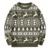 Teen Boys Christmas Knit Sweater Loose Fit Round Neck Long Sleeve Warm Top