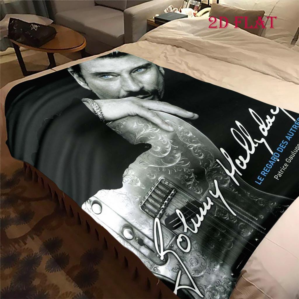 Johnny Hallyday: Life Death blanket blanket Soft and comfortable bedroom Nap Blanket Digital printing