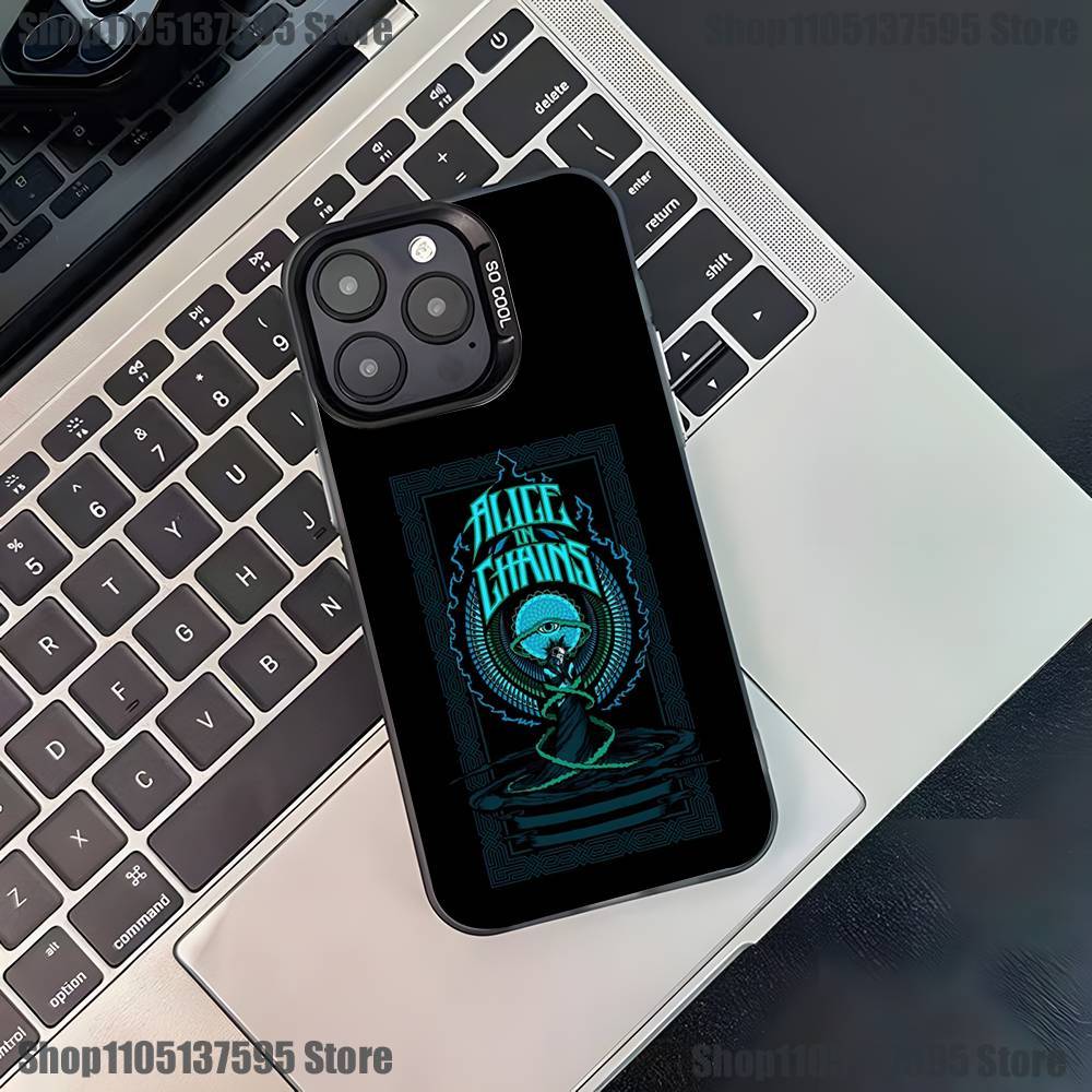 Band A-Alice in Chains Phone Case For iPhone 17,16,15,14,13,12,11,Pro,XS,Max,Plus,Mini,SE4,E Black Matte Shockproof Cover