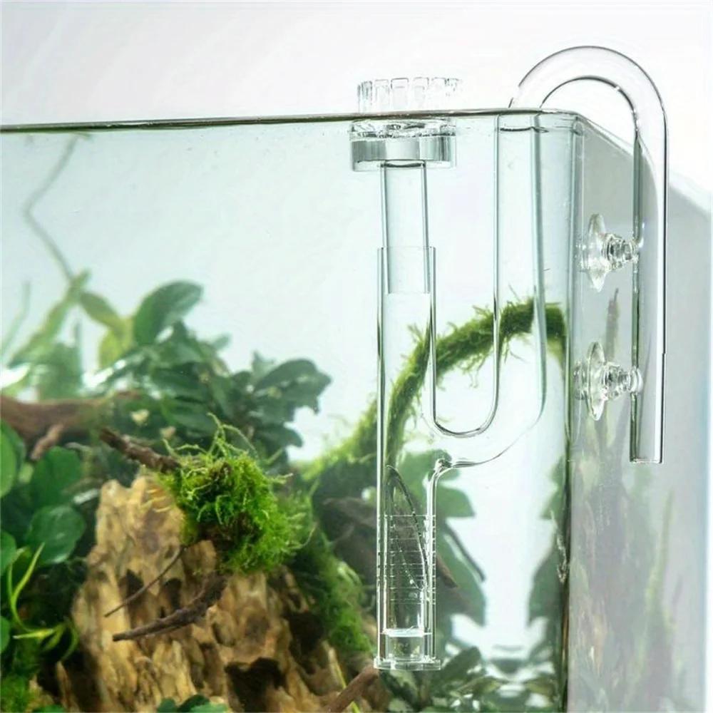 Clear Glass Lily Pipe Outflow And Skimmer Inflow With Suction Cup 13Mm 17Mm For Aquarium Planted Fish Tank Aquatic Filtration System