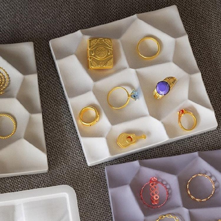 Geometrische Aufbewahrungsschale Silikonform Schmuck-Display Epoxidharzformen Dekorationen