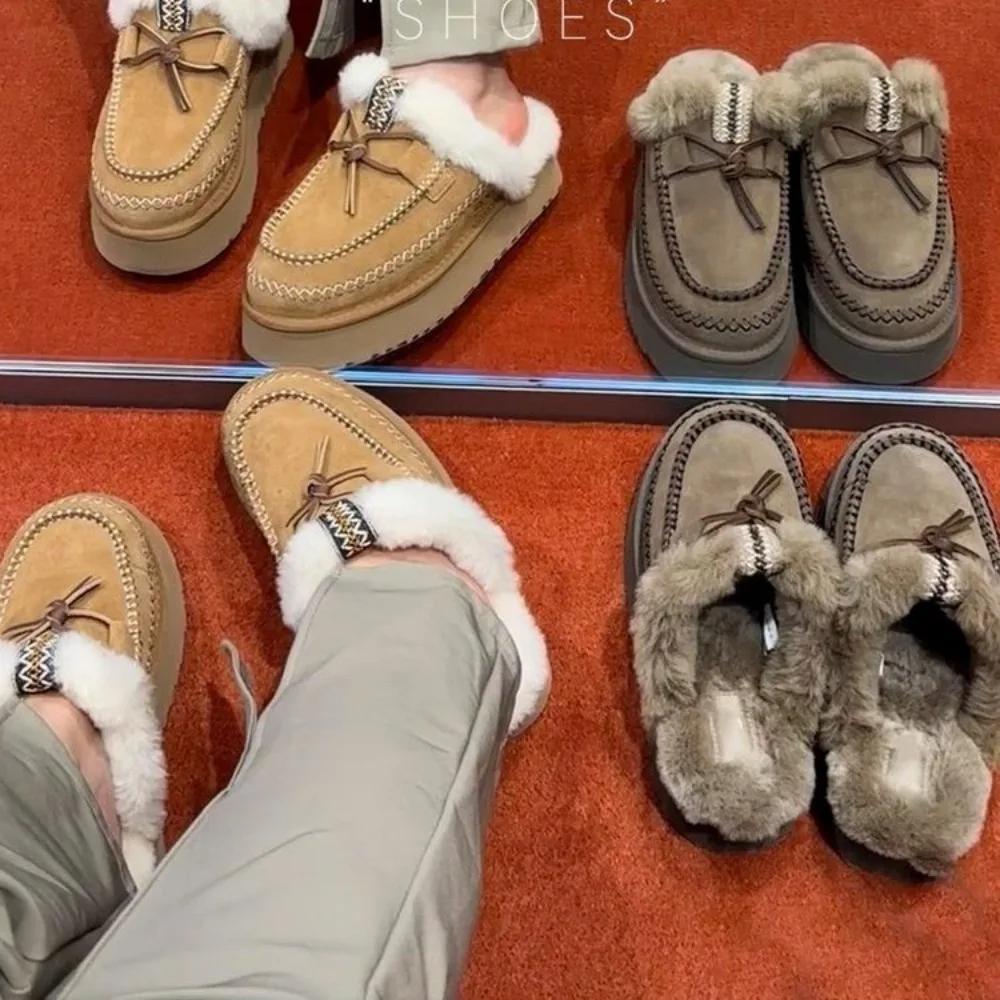 Fashion Snow Boots for Women in Winter 2025, New Soft and Comfortable Cotton Boots with Plush Insulation, Northeast Large Cotton Shoes