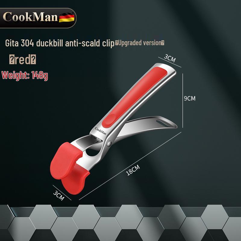 

304 Stainless Steel Non-Slip Anti-Scald Silicone Gripper for Plates, Bowls, and Steamers