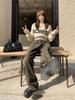 Women's High-Waist Leopard Print Wide-Leg Jeans - Slimming, Loose-Fit, Spring/Autumn Trend