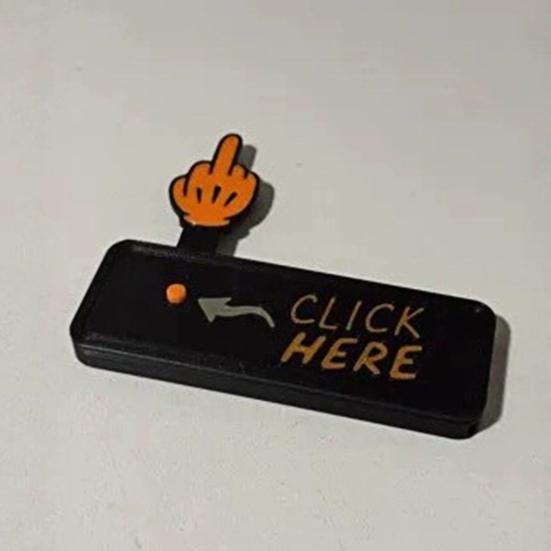 Middle Finger Prank Button Hilarious 3D Printed Surprise Pop-Up Finger Funny Click Here Prank Gift for Adults White Elephant Gag Gift Idea