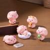 5Pcs Pig Ornament Mini Portable Size Q-Version Pig Design Statue Miniature Pig Landscape Office Desk Bookshelf Car Decor