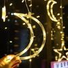 2.5M LED Lights Romantic Moon Star LED Curtain String Lighting Strip Holiday Wedding Garland Party Decoration