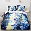 3D Genshin Impact Anime Game Bedding Set Printed Comforter Quilt Bed Cover Duvet Cover Pillow Case 3 Pieces Sets Kids Adult Size