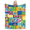Sesame Street Cartoon Blanket Flannel Spring/Autumn Elmo Friends Breathable Warm Throw Blanket for Sofa Travel Bedspreads