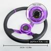 JDM 14inch Universal PVC Leather Steering Wheel Purple Spoke Auto Racing Steering Wheel
