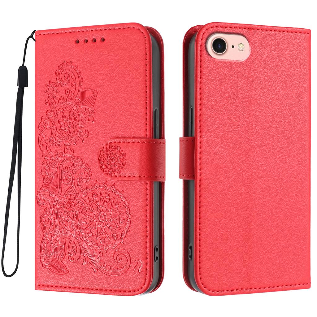 For iPhone 16e Phone Cases Mandala Flower Leather Wallet Mobile Cover with Strap