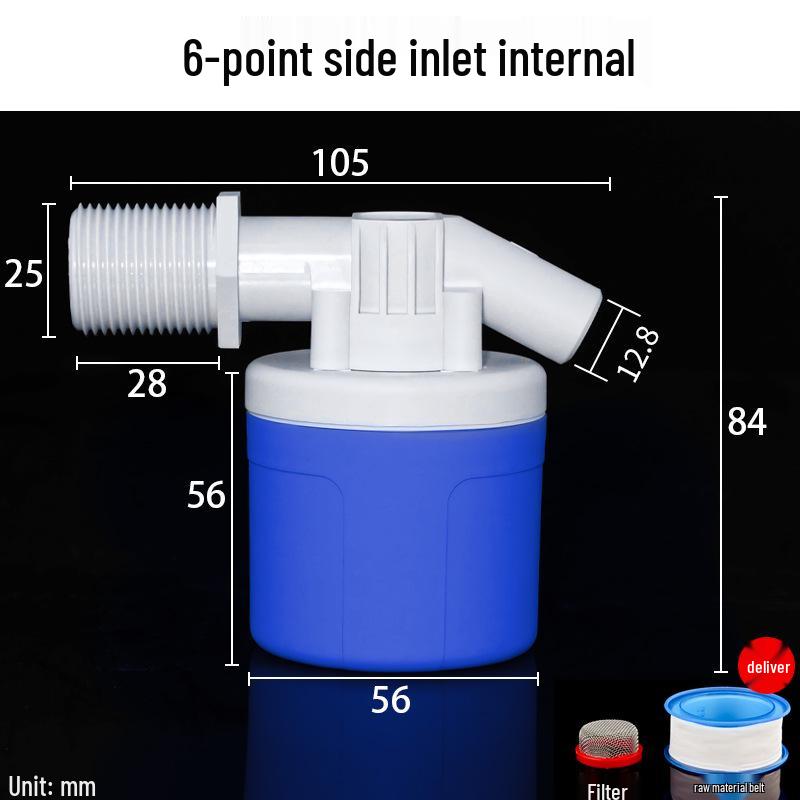 Automatic High Flow Water Tank Control Valve with Self-Stopping Feature and Plastic Float Valve