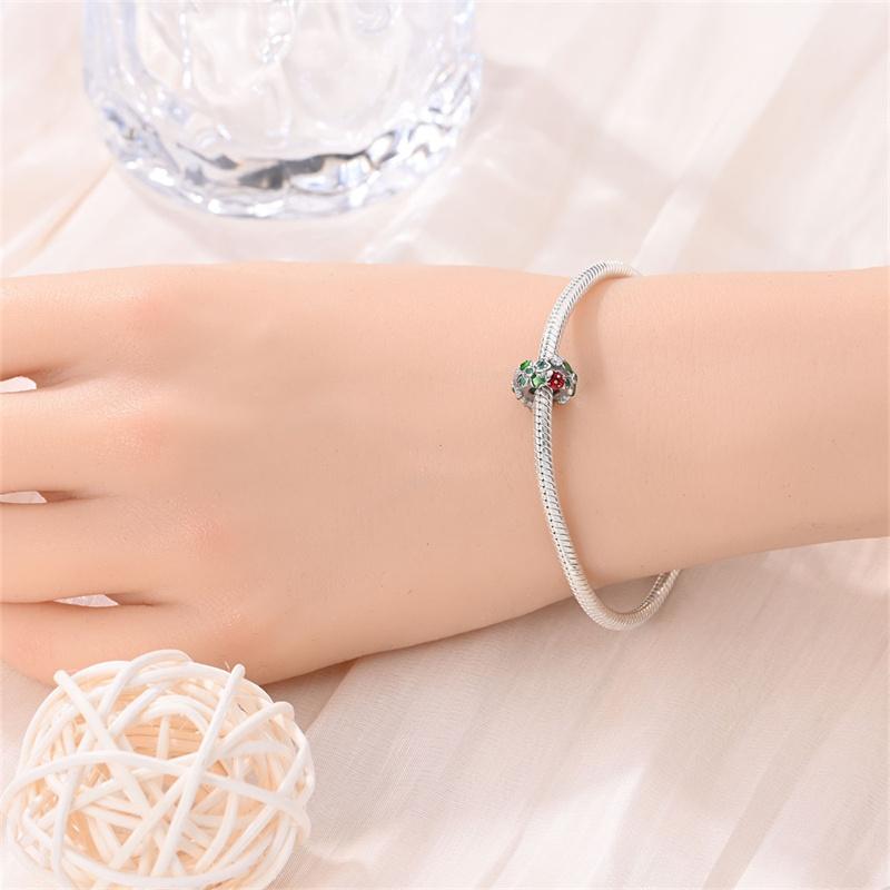 New In Copper Color Green Series-Four-Leaf Clover Pendant Fit Pan Bracelet Diy Charm Woman Jewelry